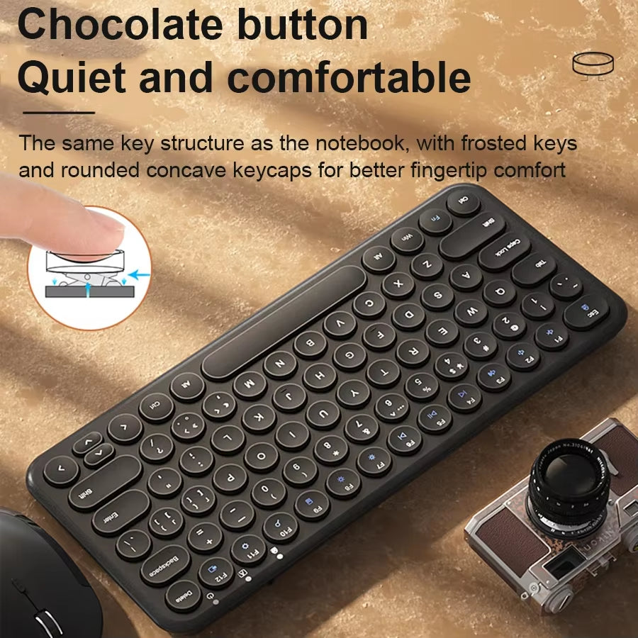 Wireless Keyboard + Slient Mouse Combo for Macbook Pro/PC