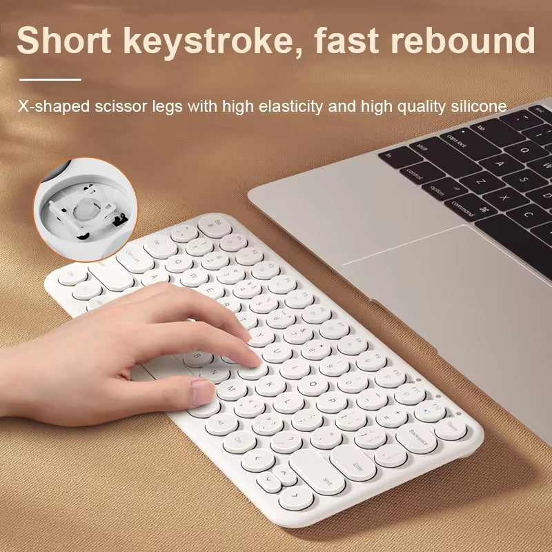 Wireless Keyboard + Slient Mouse Combo for Macbook Pro/PC