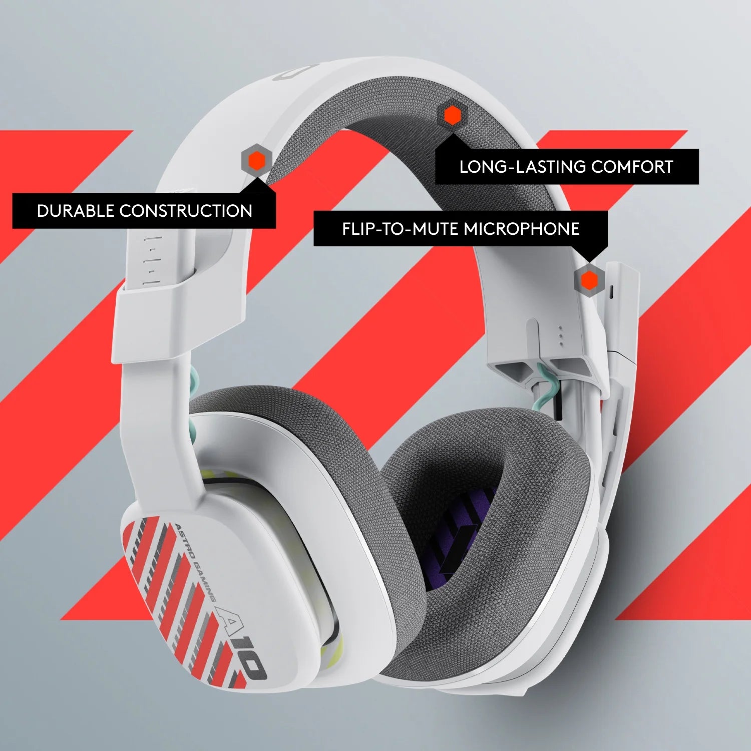 ASTRO A10 Gaming Gen 2 Wired Headset - Over-Ear Gaming Headphones, Compatible with Xbox, PC, White