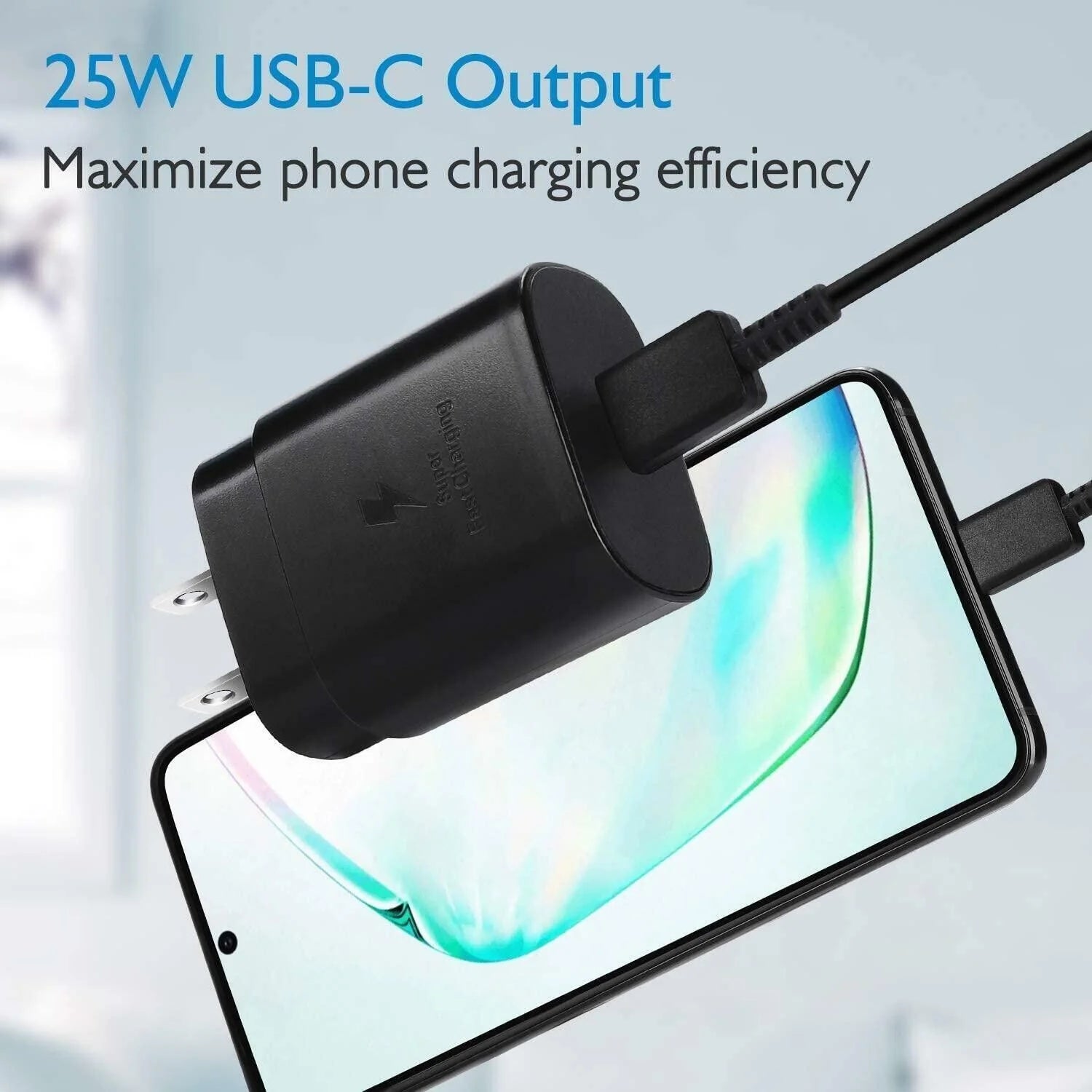 25W Type USB-C Super Fast Wall Charger +6FT Cable for Samsung Galaxy S20 S21 S22