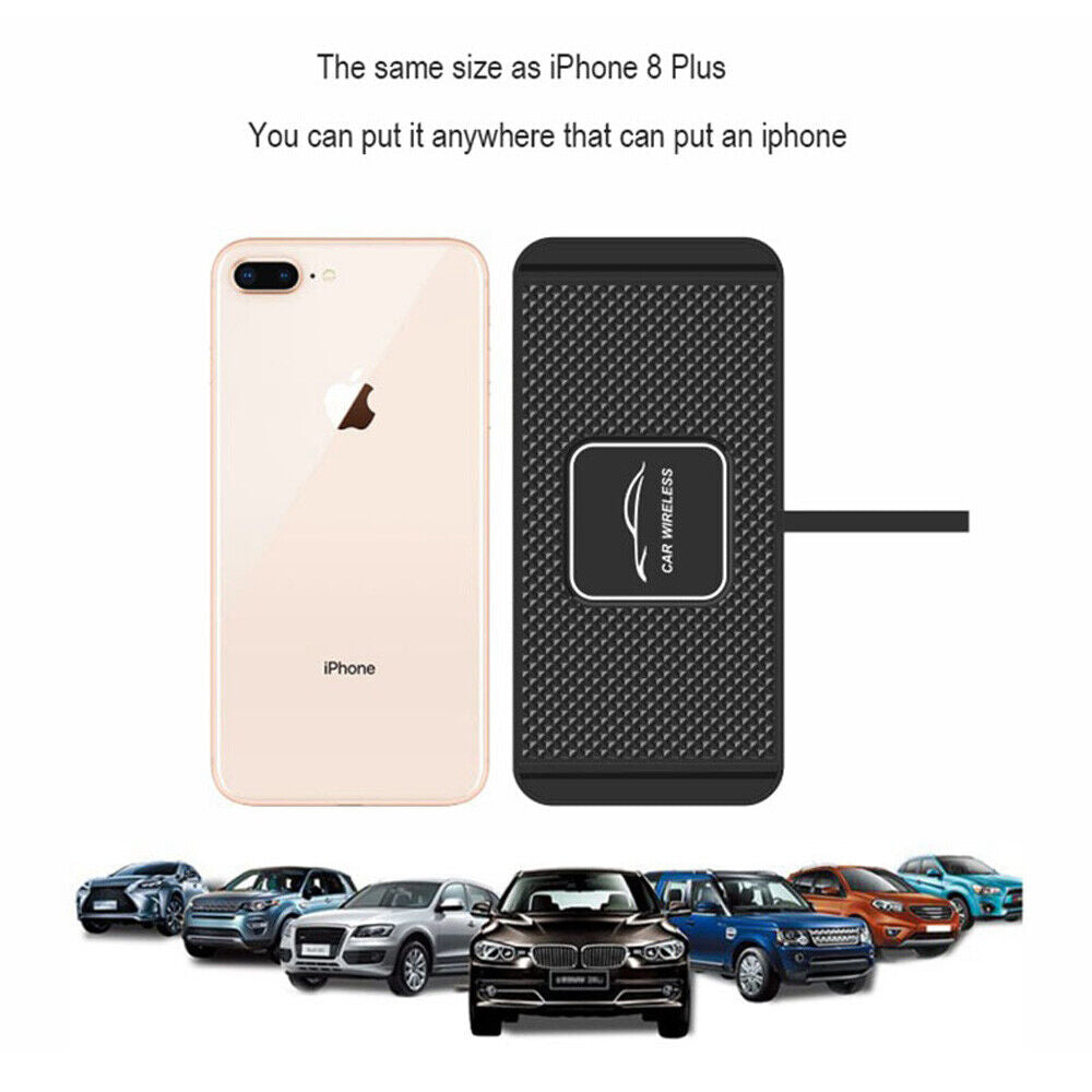 Wireless Car Phone Charger Fast Charging Pad Mat for Iphone Samsung Universal